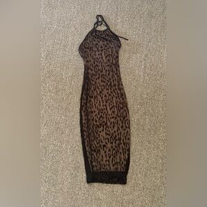 Lovely Day Brown and Black Midi Dress